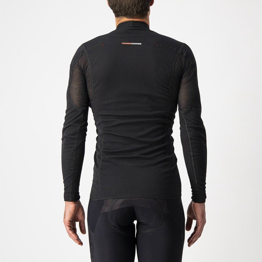 Castelli FLANDERS WARM LONG SLEEVE Miesten Base Layer Mustat | EJVP-70841