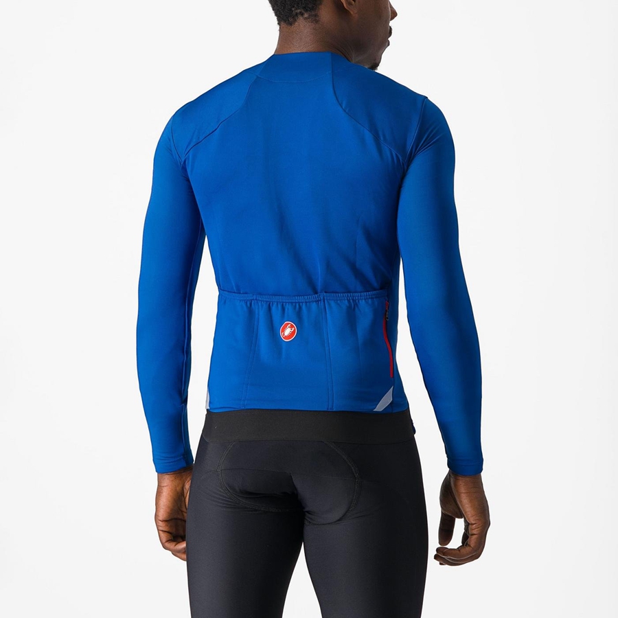 Castelli FLY LS Miesten Pelipaita Sininen | RVJD-73685