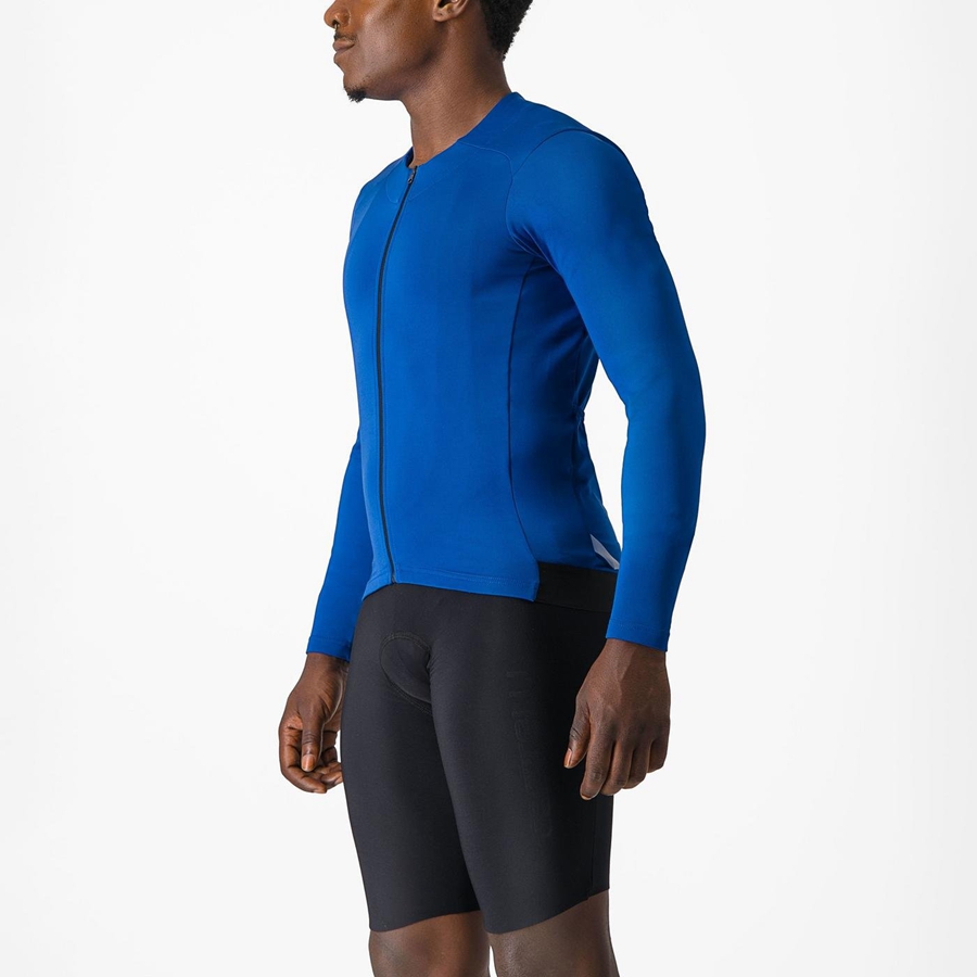 Castelli FLY LS Miesten Pelipaita Sininen | RVJD-73685