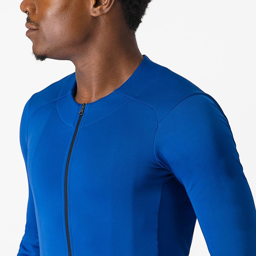 Castelli FLY LS Miesten Pelipaita Sininen | RVJD-73685