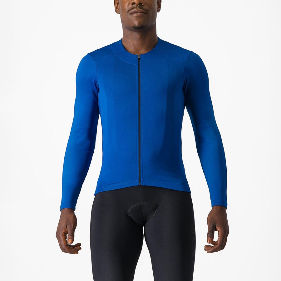 Castelli FLY LS Miesten Pelipaita Sininen | RVJD-73685