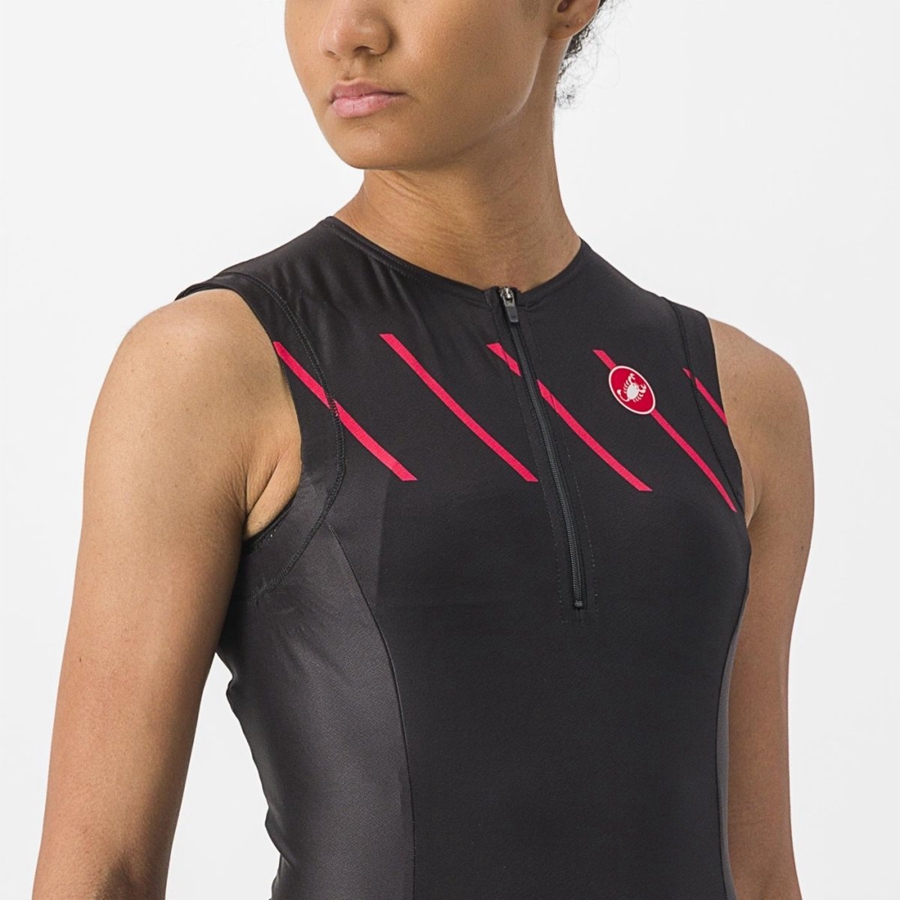 Castelli FREE 2 W TRI SINGLET Naisten Puvut Mustat | TILN-10786