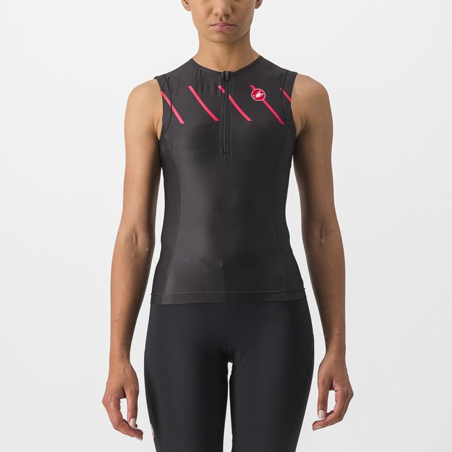 Castelli FREE 2 W TRI SINGLET Naisten Puvut Mustat | TILN-10786