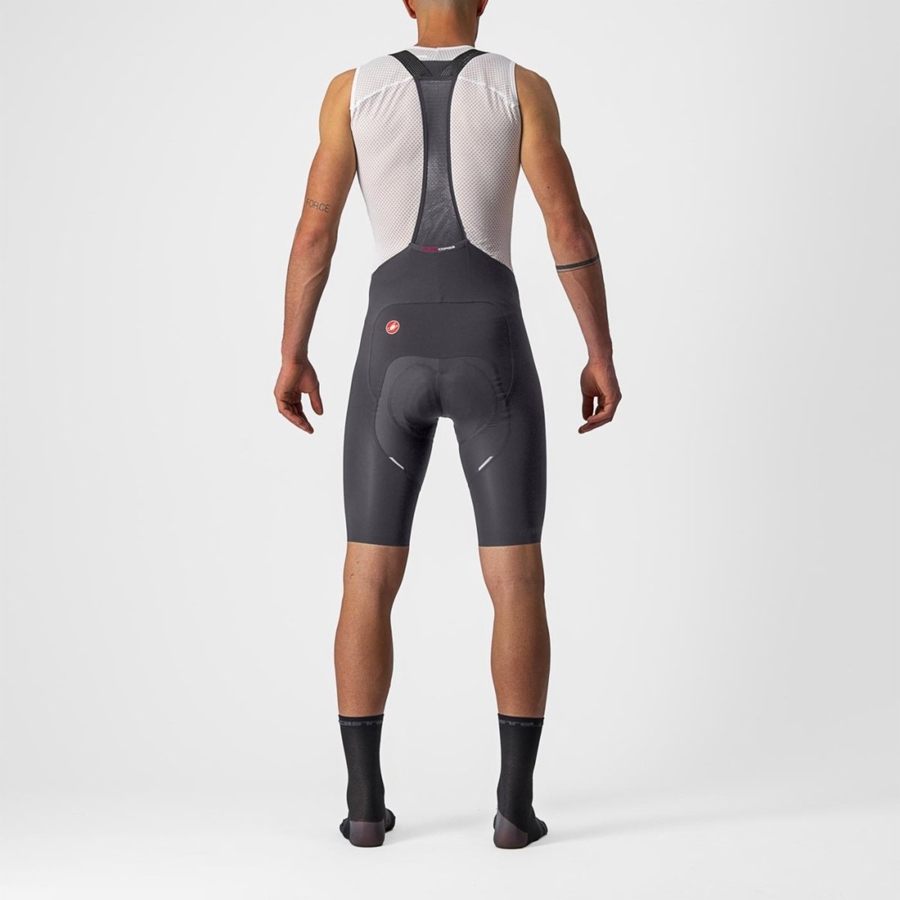 Castelli FREE AERO RC Miesten Bib Shortsit Tummanharmaat | OXWL-26307