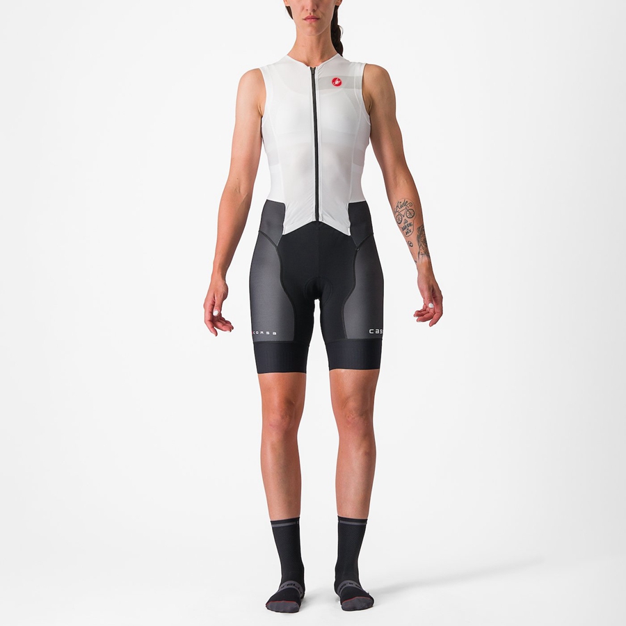 Castelli FREE SANREMO W SLEEVELESS Naisten Puvut Valkoinen Mustat | DARU-03517