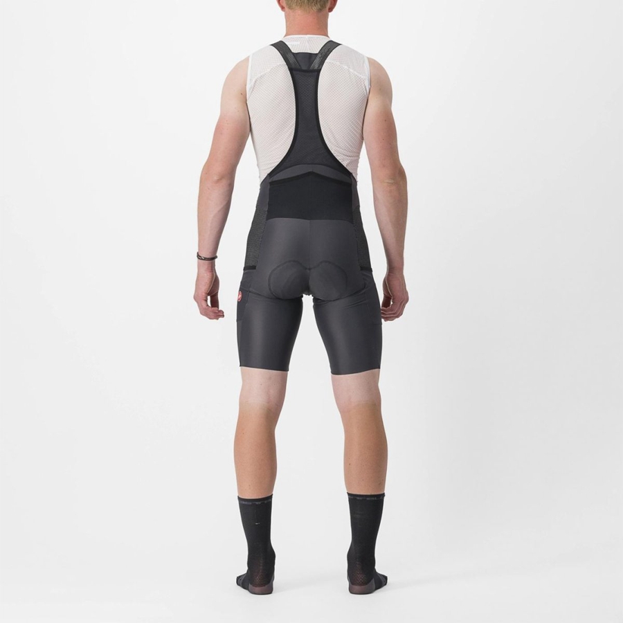 Castelli FREE UNLIMITED Miesten Bib Shortsit Tummanharmaat | ACNH-02543