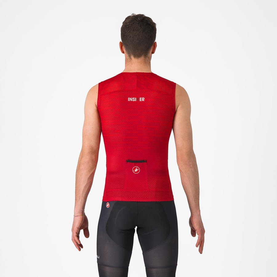 Castelli INSIDER SLEEVELESS Miesten Pelipaita Tummanpunainen | YKRQ-58149