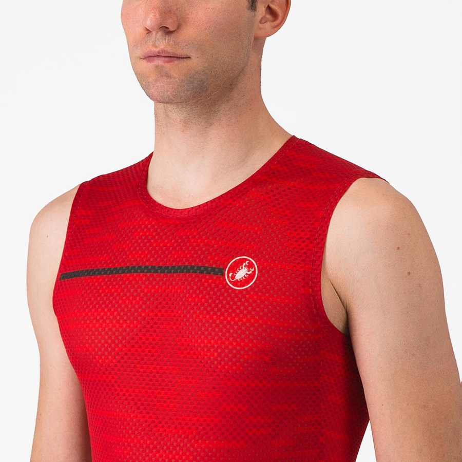 Castelli INSIDER SLEEVELESS Miesten Pelipaita Tummanpunainen | YKRQ-58149