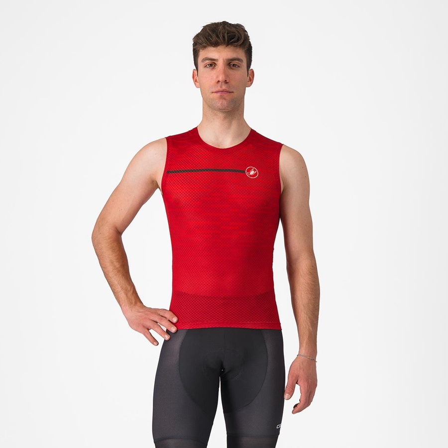 Castelli INSIDER SLEEVELESS Miesten Pelipaita Tummanpunainen | YKRQ-58149