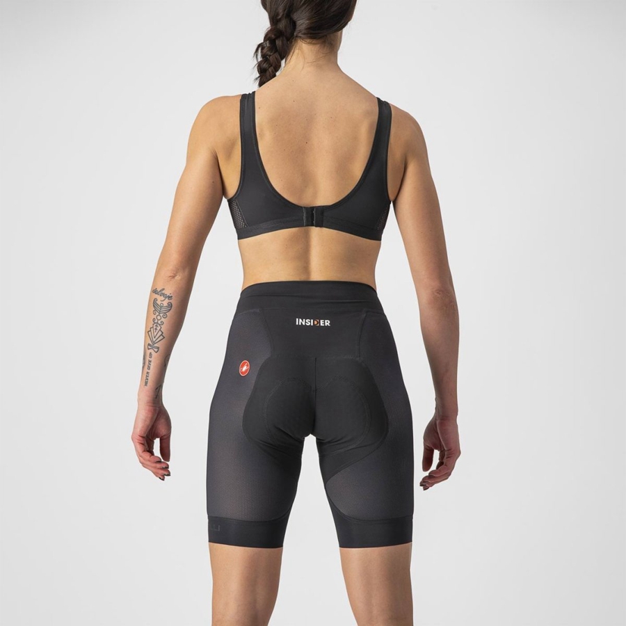 Castelli INSIDER W Naisten Shortsit Mustat | XUWS-09348