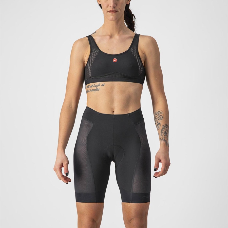 Castelli INSIDER W Naisten Shortsit Mustat | XUWS-09348