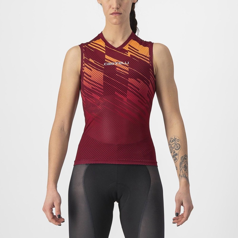 Castelli INSIDER W SLEEVELESS Naisten Pelipaita Viininpunainen | MTGX-98741