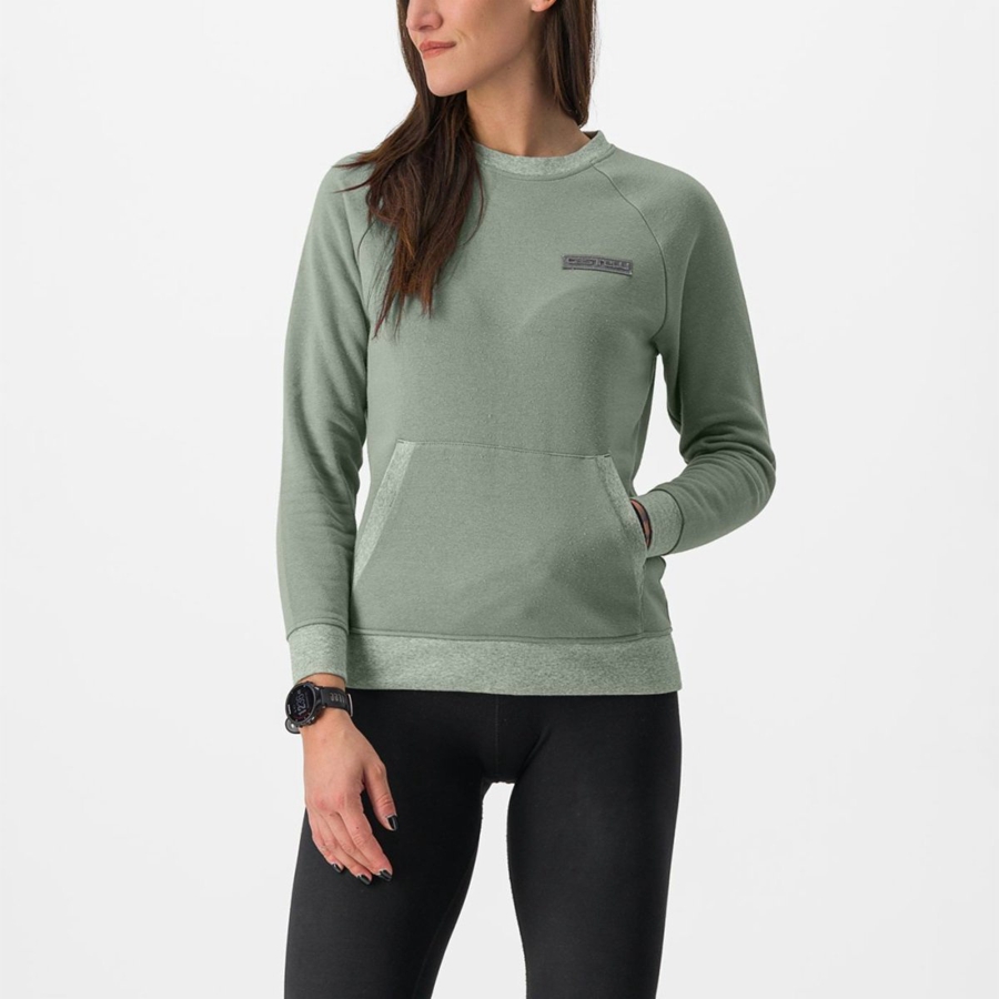 Castelli LOGO W SWEATSHIRT Naisten Casual Vihreä | IRAG-72038