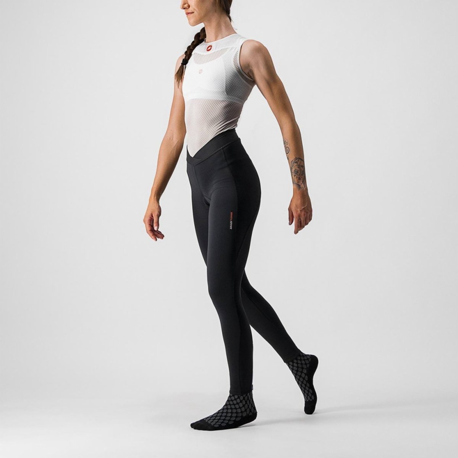 Castelli MENO WIND W Naisten Leggings Mustat | BAUE-04926