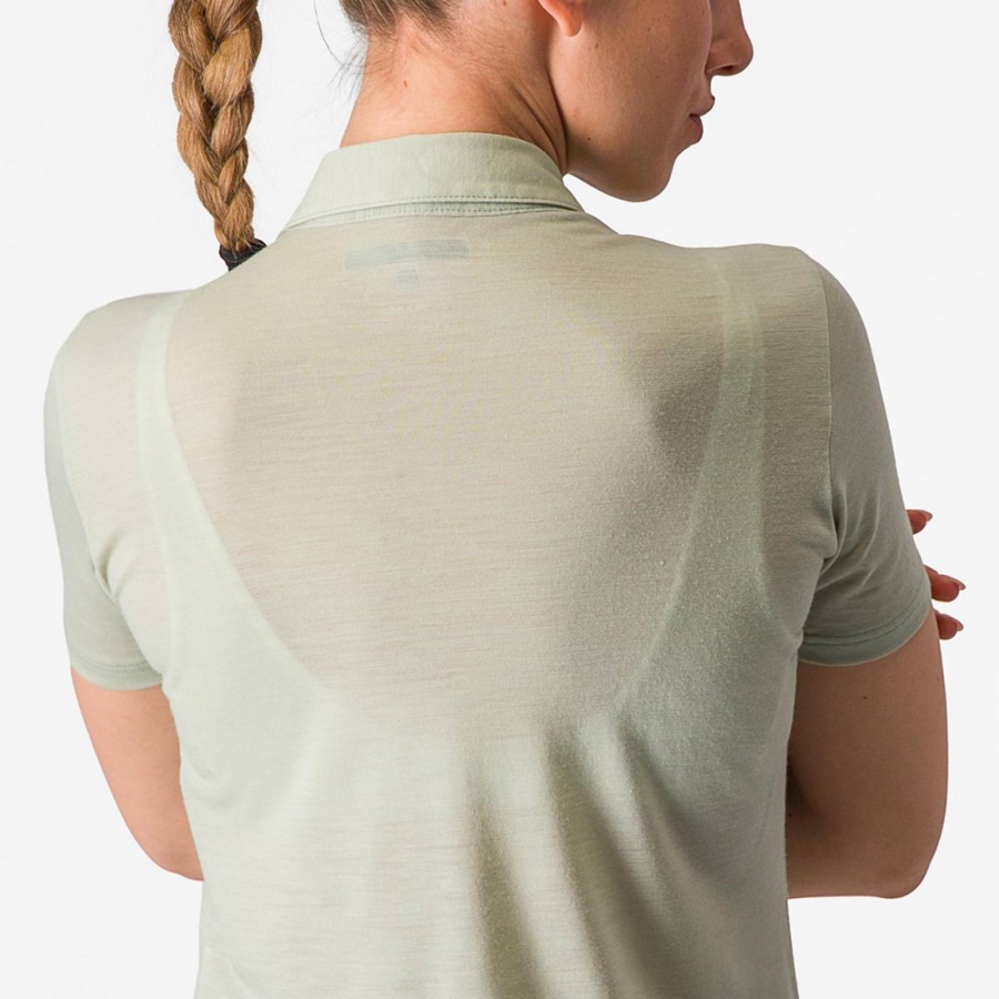 Castelli MERINO W POLO Naisten Casual Vihreä | TDKJ-76259