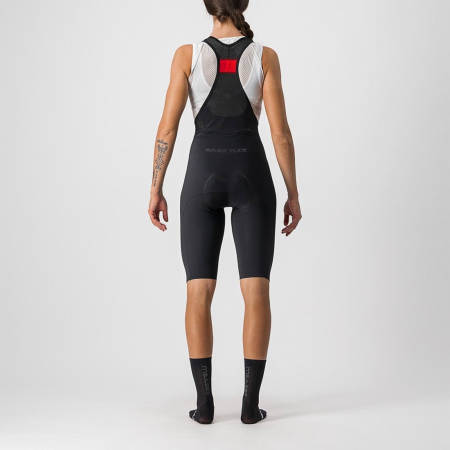 Castelli OMLOOP NANO W Naisten Bib Shortsit Mustat | UQRD-57182