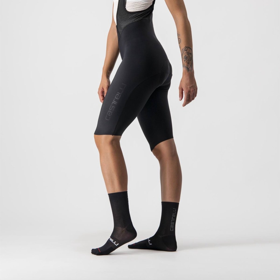 Castelli OMLOOP NANO W Naisten Bib Shortsit Mustat | UQRD-57182