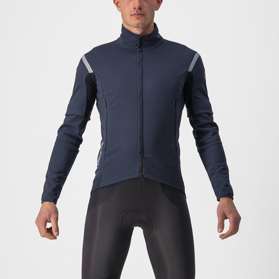 Castelli PERFETTO RoS 2 CONVERTIBLE Miesten Takit Sininen Hopea | DYQA-80412