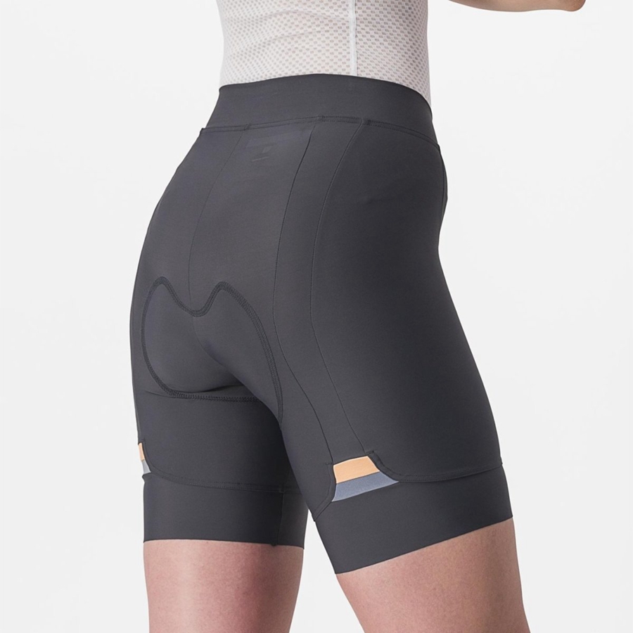 Castelli PRIMA Naisten Shortsit Tummanharmaat Oranssi | WZQJ-35241