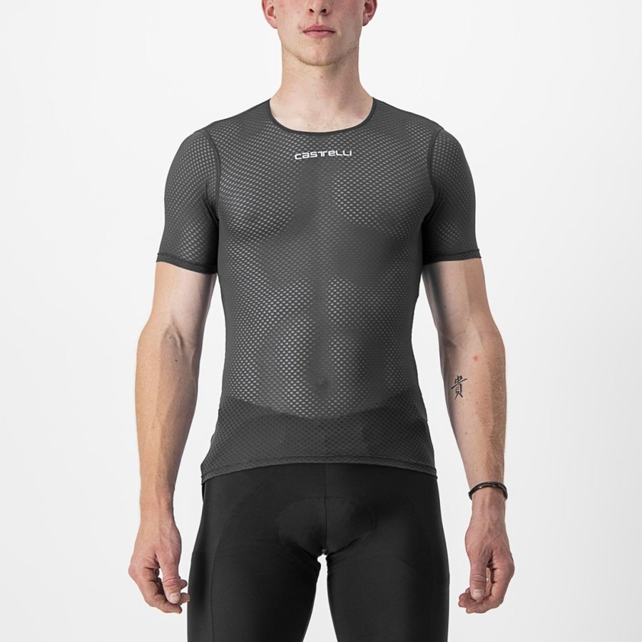 Castelli PRO MESH 2.0 SHORT SLEEVE Miesten Base Layer Mustat | WFLB-45613