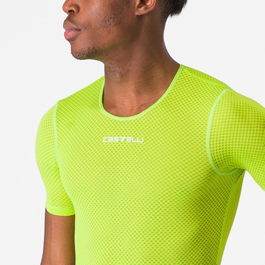 Castelli PRO MESH 2.0 SHORT SLEEVE Miesten Base Layer Vaaleanvihreä | DZYW-60827