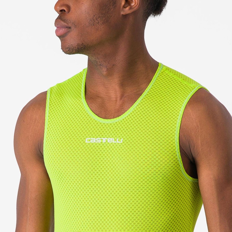 Castelli PRO MESH 2.0 SLEEVELESS Miesten Base Layer Vaaleanvihreä | EVZF-36728