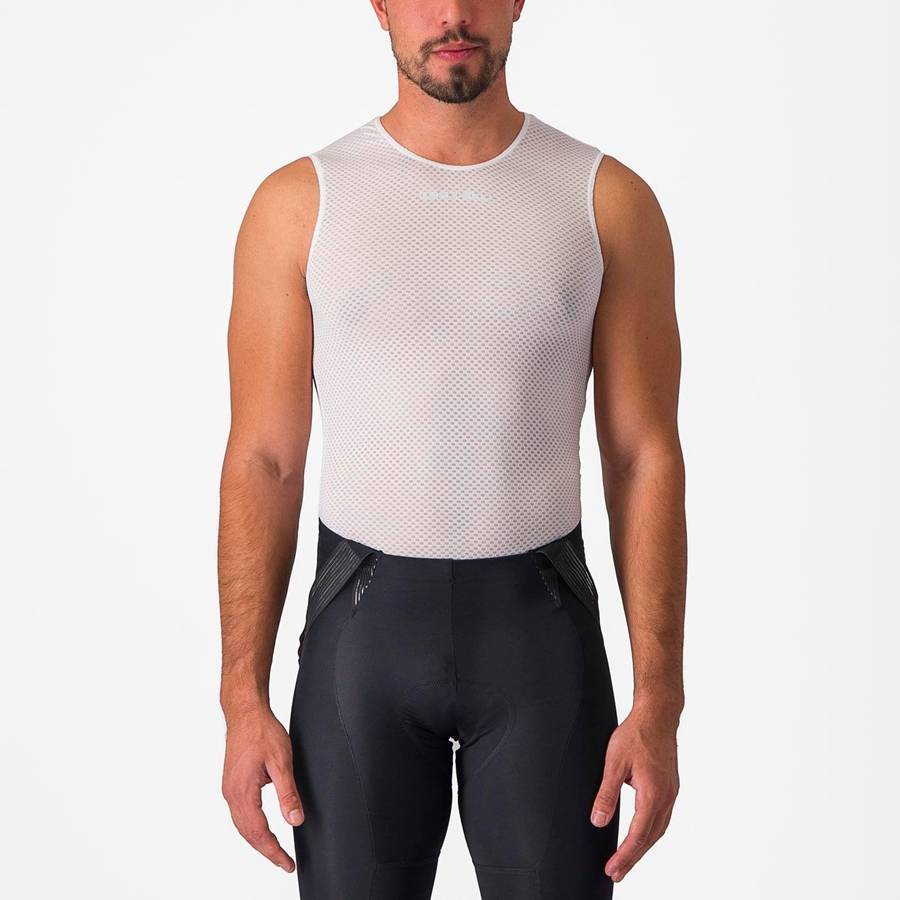 Castelli PRO MESH 2.0 SLEEVELESS Miesten Base Layer Valkoinen | BGMO-42586