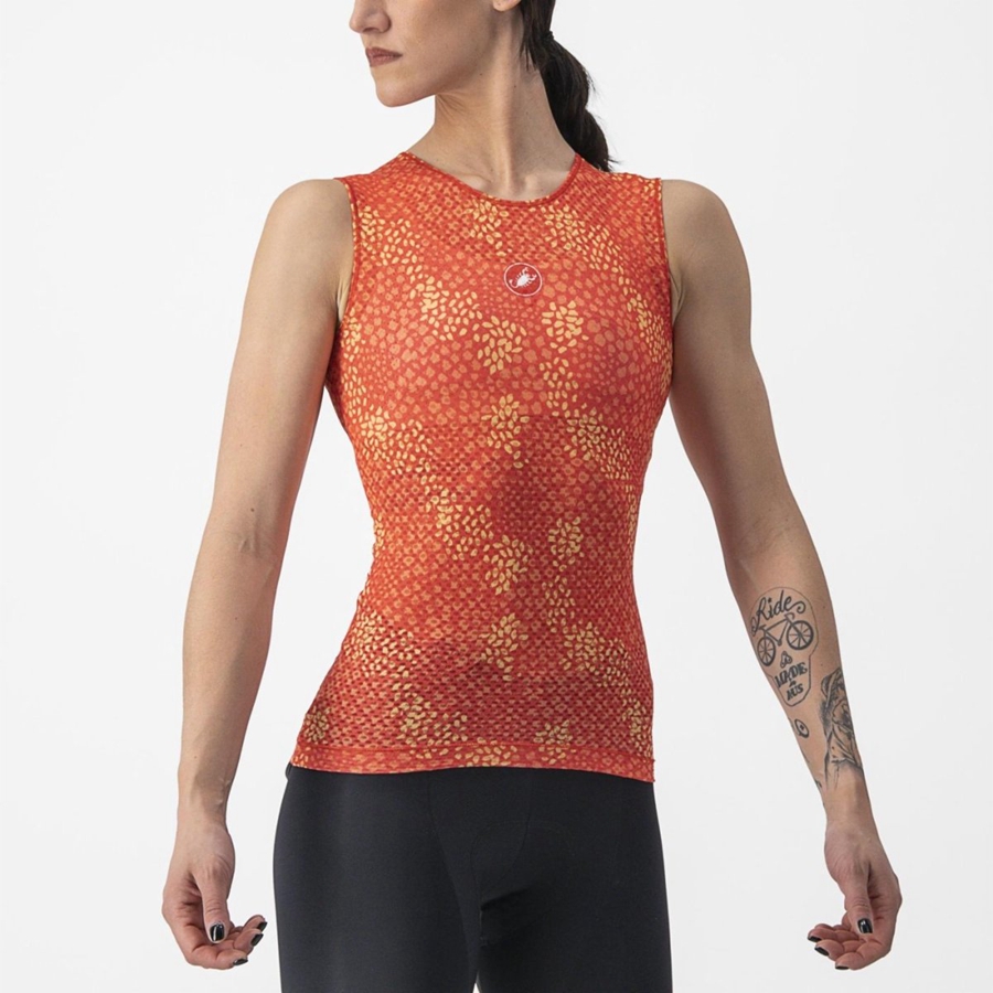 Castelli PRO MESH 4 W SLEEVELESS Naisten Base Layer Oranssi | JDPL-17953