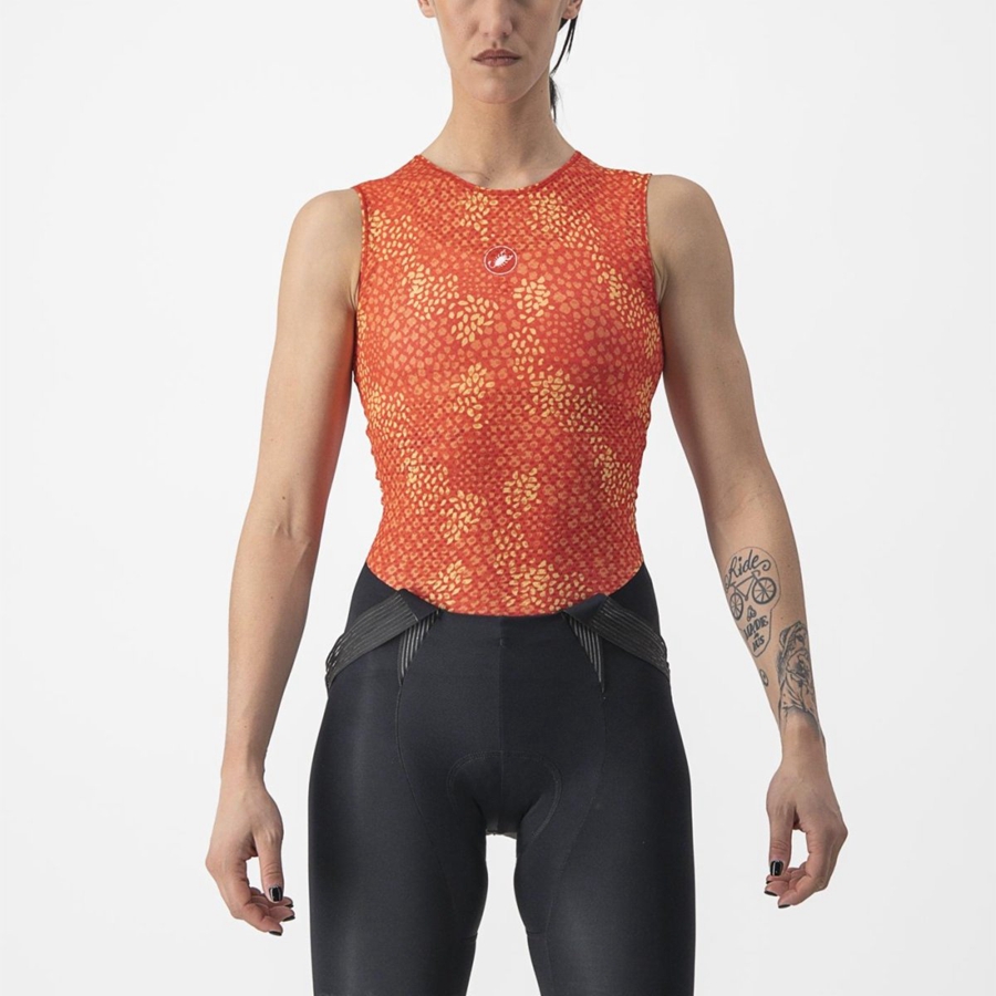 Castelli PRO MESH 4 W SLEEVELESS Naisten Base Layer Oranssi | JDPL-17953