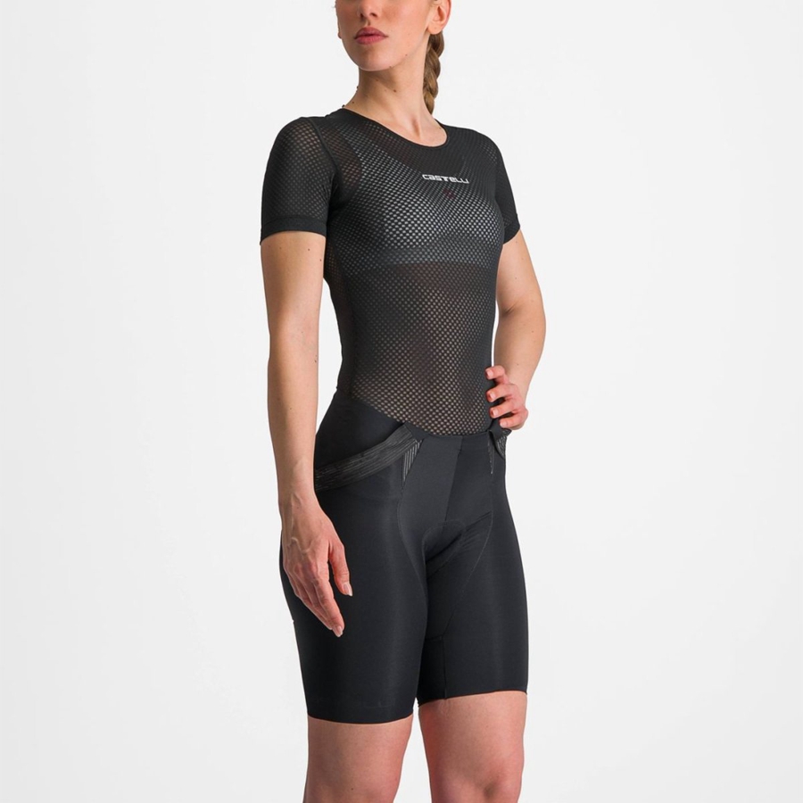 Castelli PRO MESH W SHORT SLEEVE Naisten Base Layer Mustat | KHBL-57891