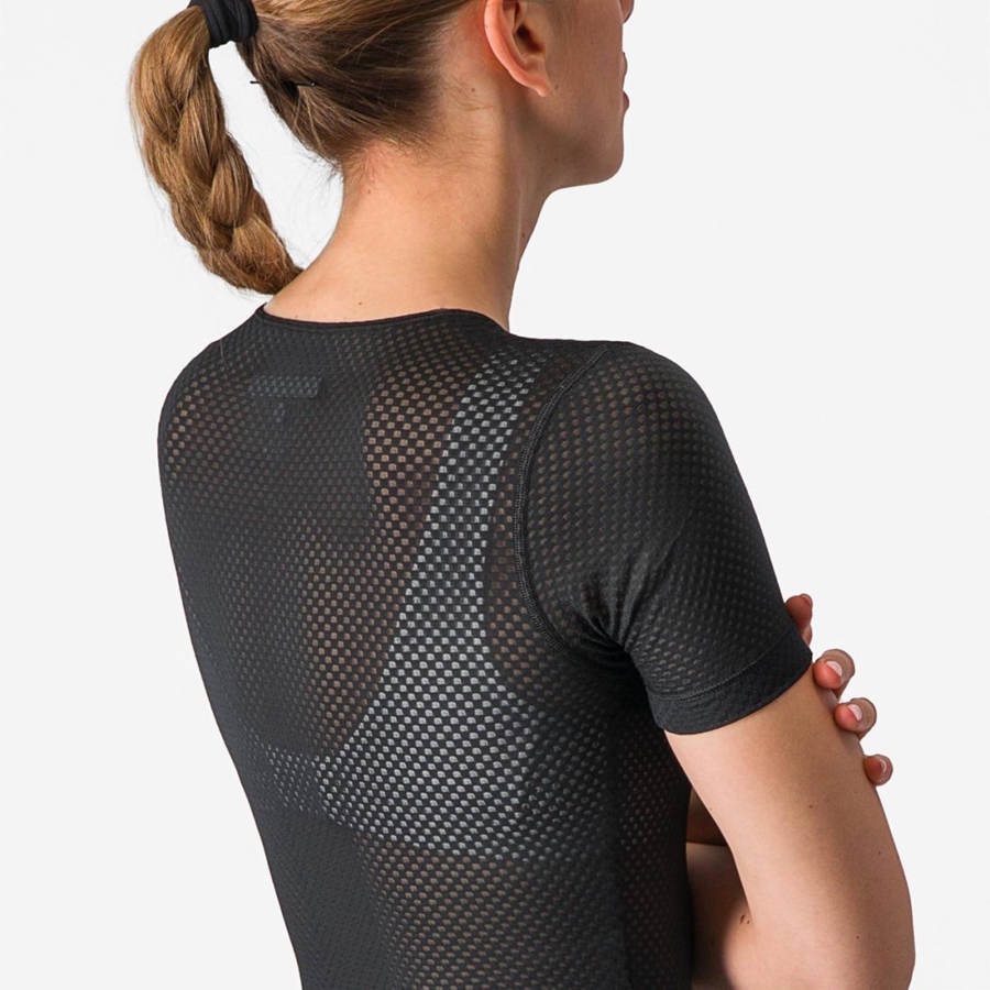 Castelli PRO MESH W SHORT SLEEVE Naisten Base Layer Mustat | KHBL-57891