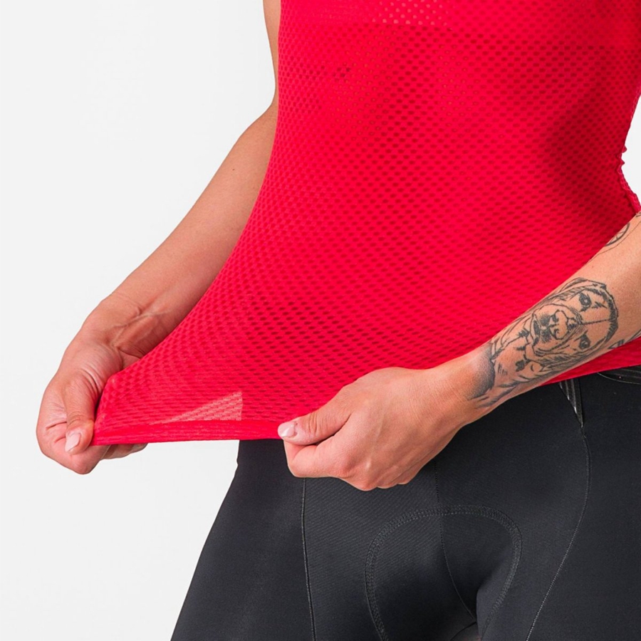 Castelli PRO MESH W SLEEVELESS Naisten Base Layer Punainen | RHFS-65873