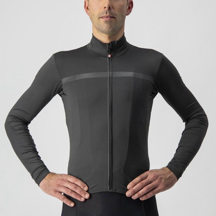 Castelli PRO THERMAL MID LS Miesten Pelipaita Tummanharmaat | CWIO-96013