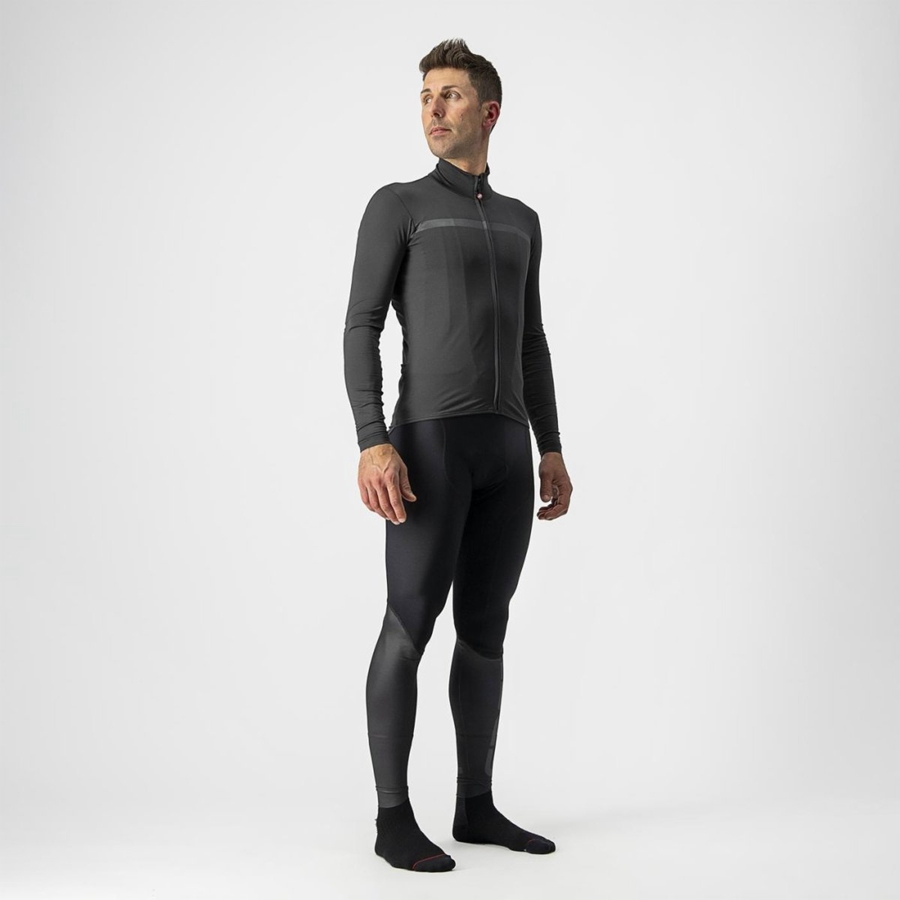 Castelli PRO THERMAL MID LS Miesten Pelipaita Tummanharmaat | CWIO-96013