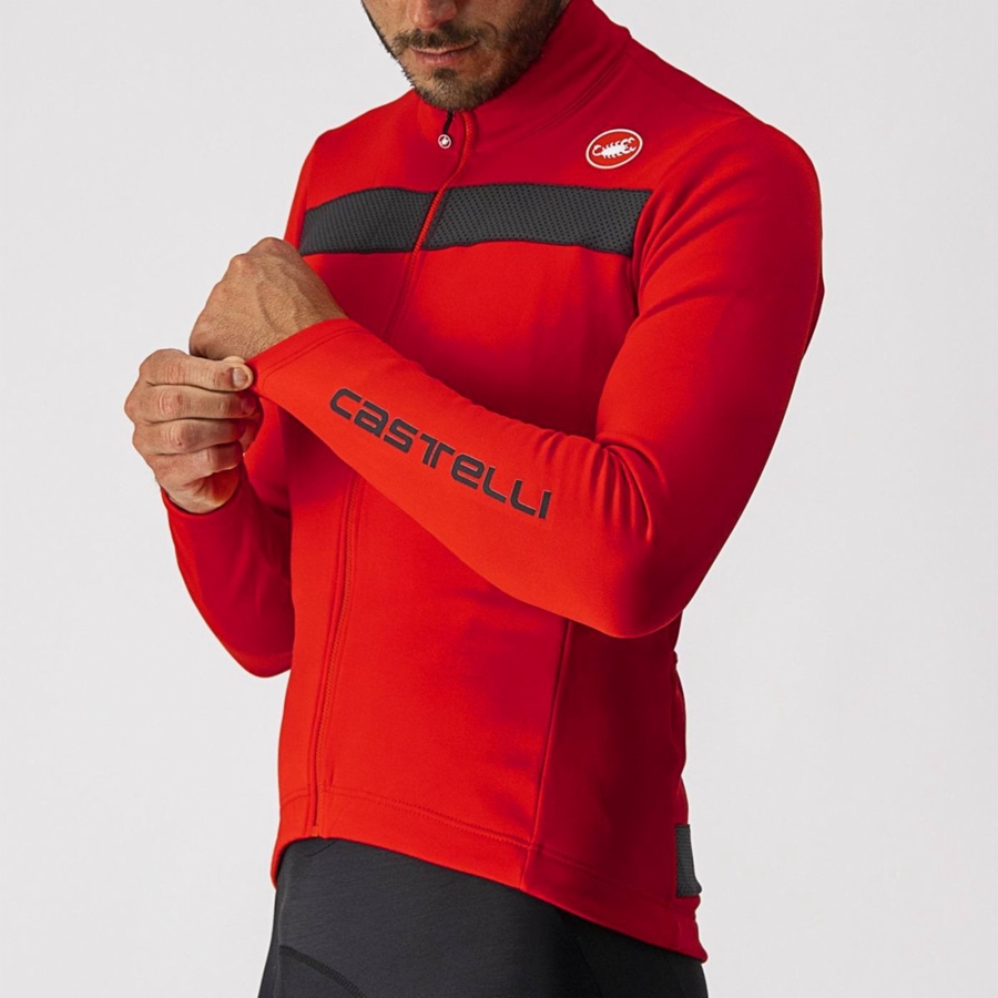 Castelli PURO 3 FZ Miesten Pelipaita Punainen Mustat | DMTI-58432