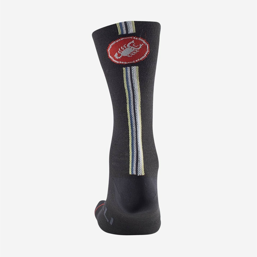 Castelli RACING STRIPE 18 Miesten Sukat Mustat | JNWP-37541