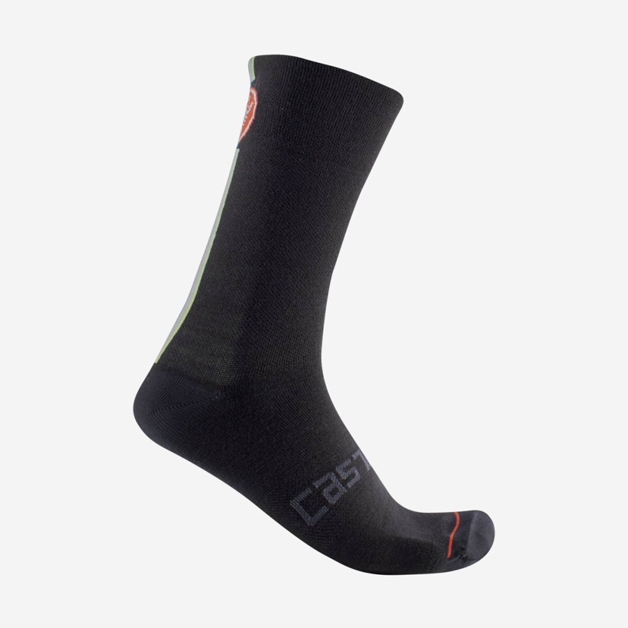 Castelli RACING STRIPE 18 Miesten Sukat Mustat | JNWP-37541