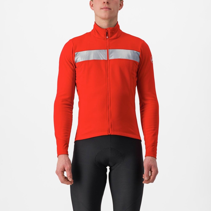 Castelli RADDOPPIA 3 Miesten Takit Punainen Hopea | SRLF-91265