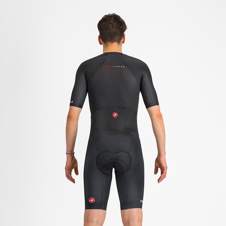 Castelli SANREMO BTW Miesten Speedsuit Mustat | GLXT-49231