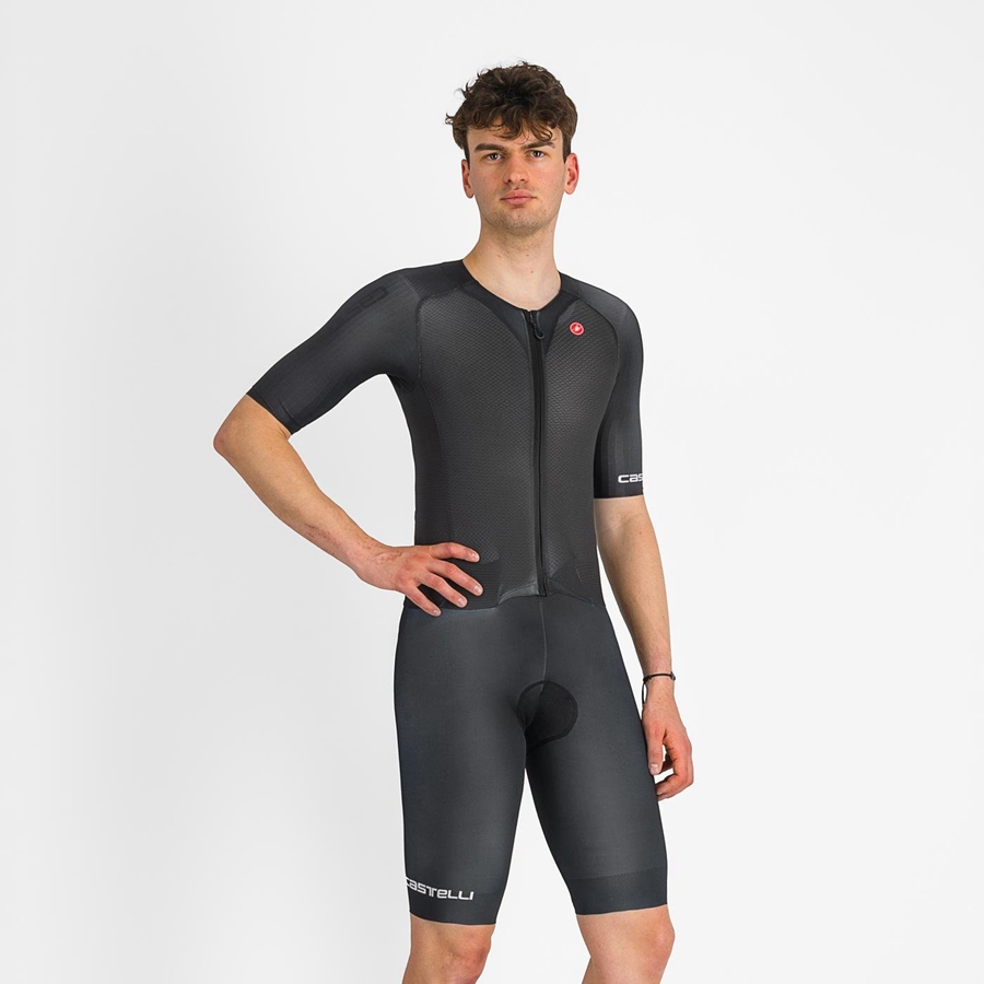 Castelli SANREMO BTW Miesten Speedsuit Mustat | GLXT-49231