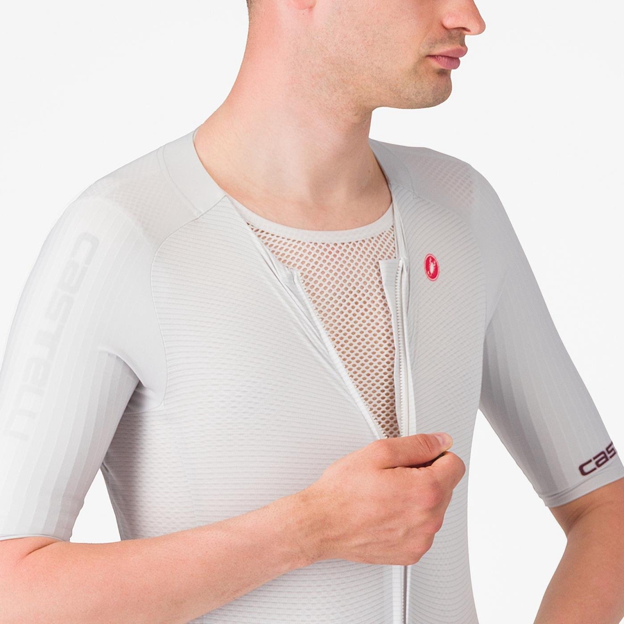 Castelli SANREMO BTW X2 Miesten Speedsuit Hopea Harmaat Viininpunainen | DNHQ-30574