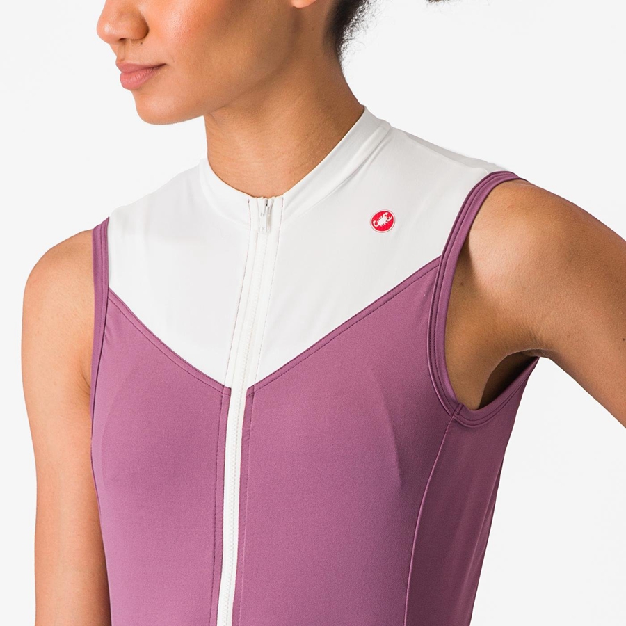 Castelli SOLARIS SLEEVELESS Naisten Pelipaita Syvä Violetit Valkoinen | JLKO-21740