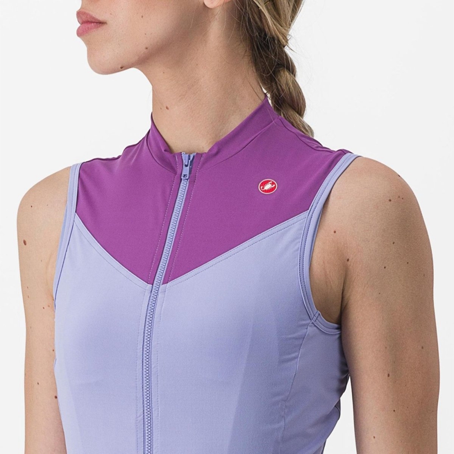 Castelli SOLARIS SLEEVELESS Naisten Pelipaita Violetit Valkoinen | BFAJ-87540