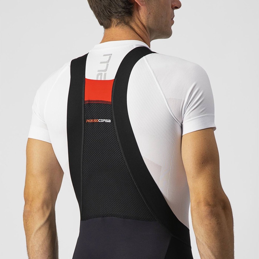 Castelli SORPASSO RoS Miesten Bib Sukkahousut Mustat Hopea | MNCT-21903