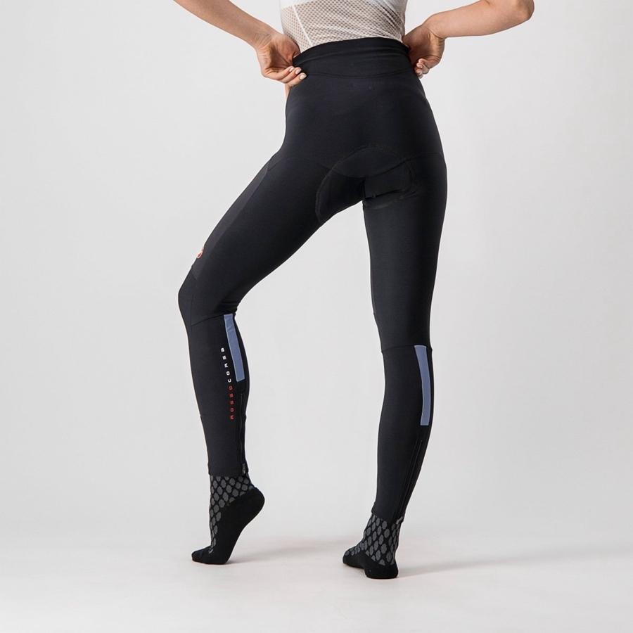 Castelli SORPASSO RoS W Naisten Leggings Mustat Hopea | ZLWF-53642