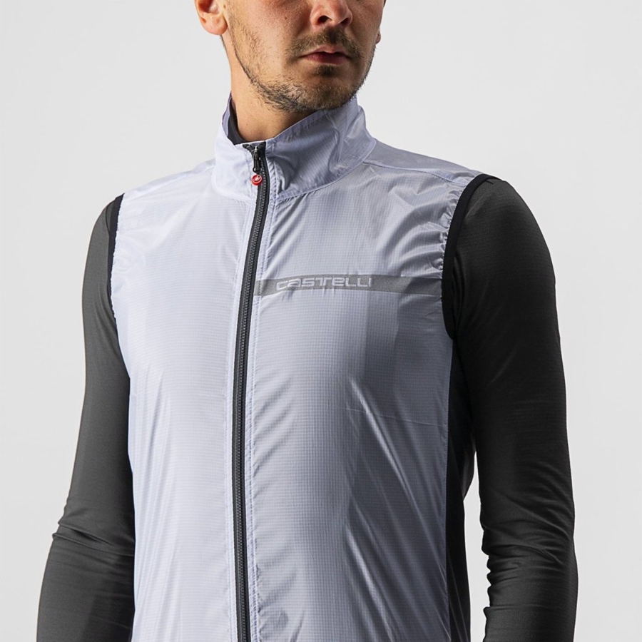 Castelli SQUADRA STRETCH Miesten Liivi Hopea Harmaat Tummanharmaat | UGXI-29865