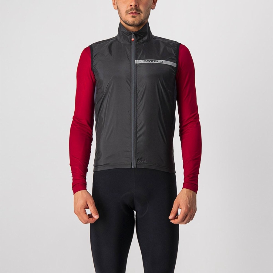 Castelli SQUADRA STRETCH Miesten Liivi Mustat Tummanharmaat | ERYM-71948