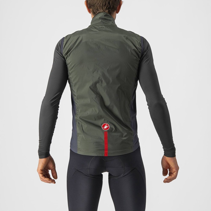 Castelli SQUADRA STRETCH Miesten Liivi Vihreä Tummanharmaat | DGCM-42397