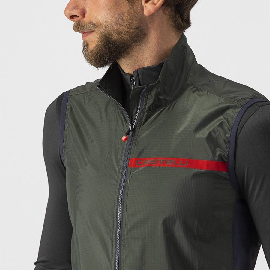 Castelli SQUADRA STRETCH Miesten Liivi Vihreä Tummanharmaat | DGCM-42397