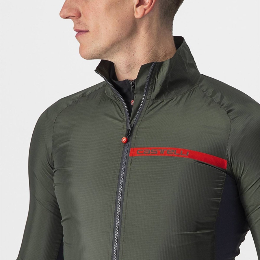 Castelli SQUADRA STRETCH Miesten Suojaus Vihreä Tummanharmaat | RECN-65378